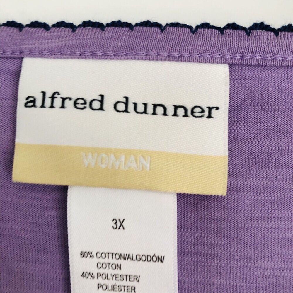 ALFRED DUNNER WOMEN'S TOPS PULLOVER SIZE 3X LAVANDA FLORAL EMBROIDERED PS2103 - Picture 8 of 8